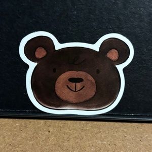 BROWN BEAR FACE STICKER